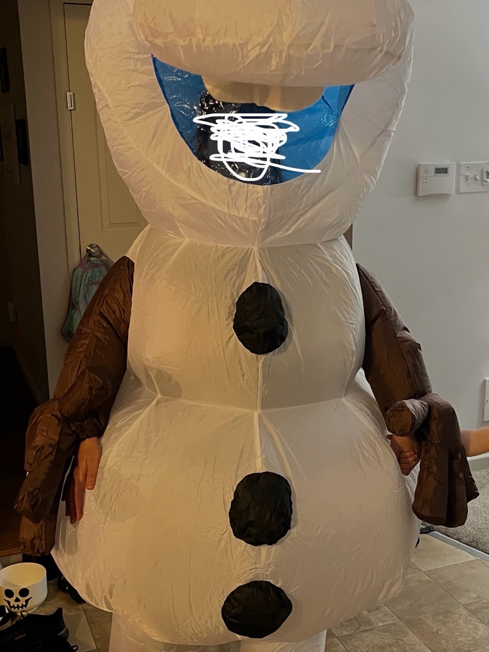 Inflatable Olaf costume (adult)